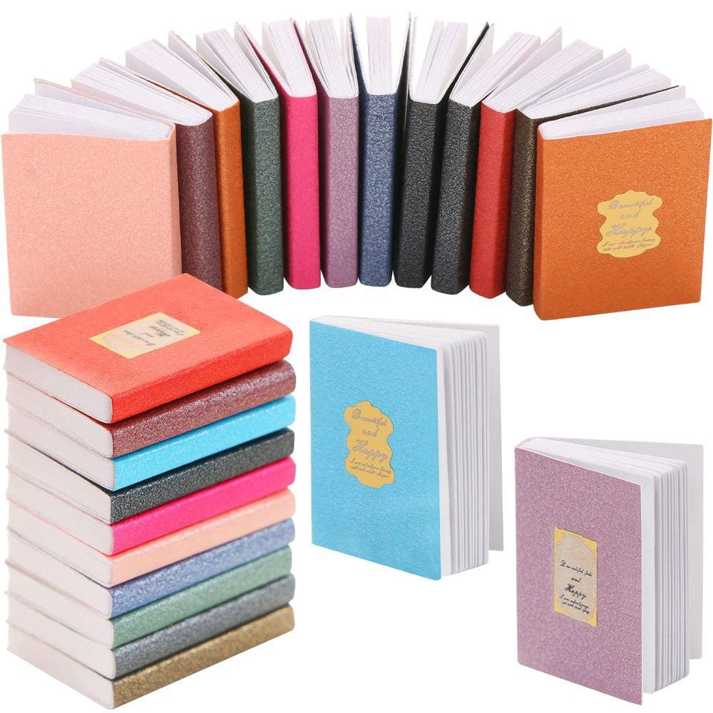 Livros de casa de bonecas em miniatura CCOZN escala 1:12 Mini 24 unidades