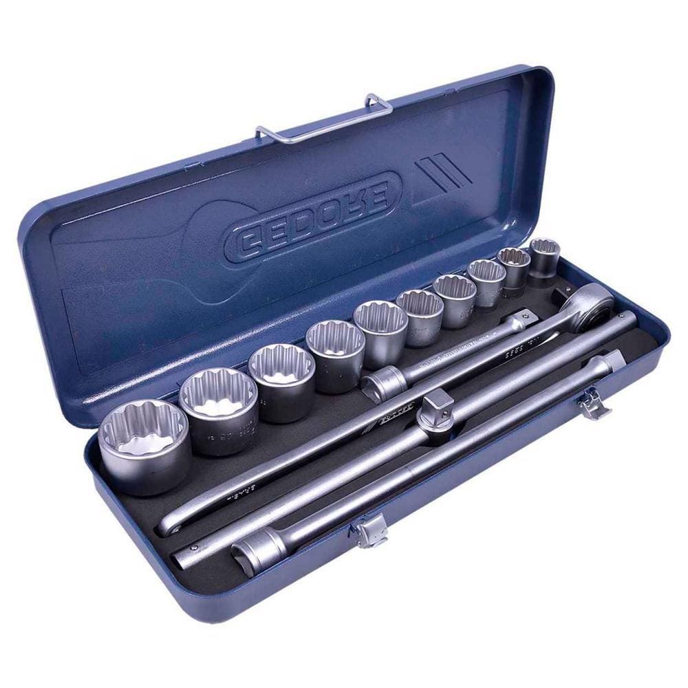 Jogo de Soquetes Estriado com 14 peças 22 a 50 MM Encaixe de 3/4" - Gedore 017203