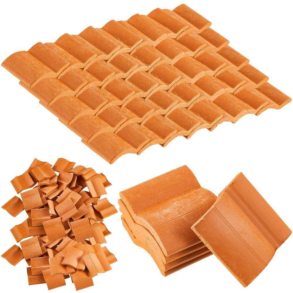 Telhas em miniatura Telhas de telhado Dollhouse Shingles 100 unidades vermelhas