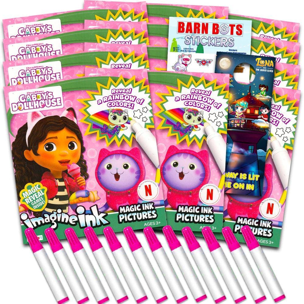 Conjunto de livros para colorir Dreamworks Gabby`s Dollhouse Imagine Ink