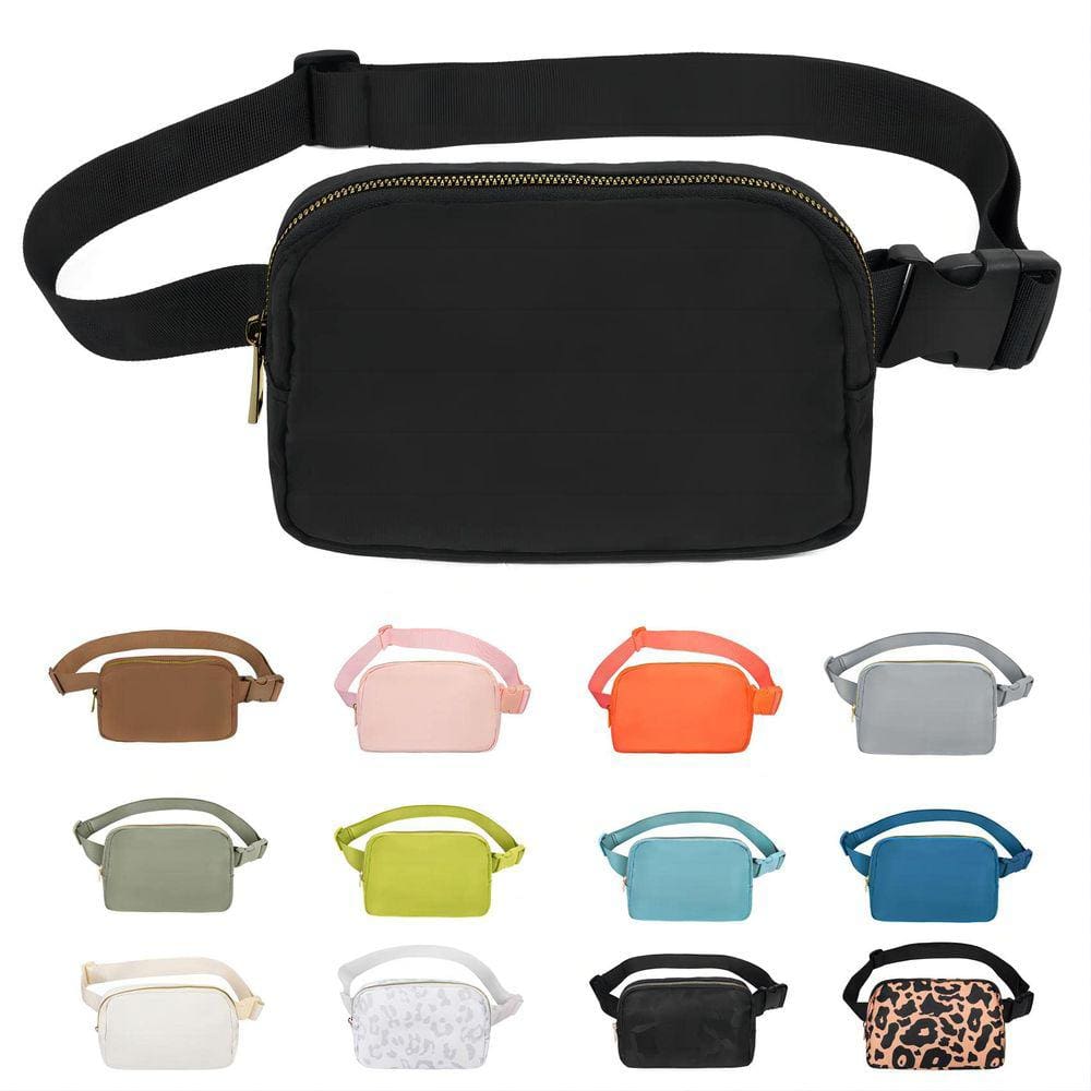 Mochila de cintura VOROLO para correr, pochete impermeável preta