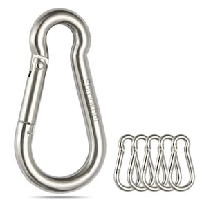 Mosquetão de aço inoxidável Spring Snap Hook x6
