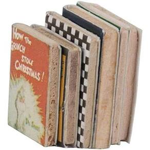Conjunto de livros de ornamentos em miniatura, 6 peças em escala 1:12 para casa de bonecas