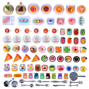 Mini conjunto de comida e bebida HUADELAIMA para casa de bonecas com 100 unidades