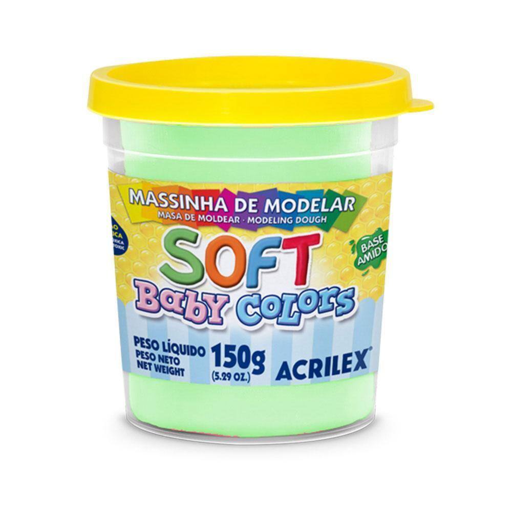 Massa De Modelar Amido 150G Acrilex Soft Baby Colors Verde