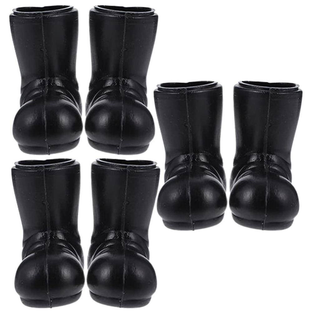 Botas de Papai Noel em miniatura TOYANDONA pretas, 3 pares para artesanato