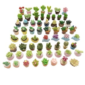 Conjunto de decoração de plantas em vasos em miniatura, 30 unidades para casa de bonecas