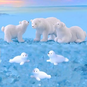Estatuetas Yokoke, conjunto de 12 animais marinhos e oceânicos para jardim de fadas