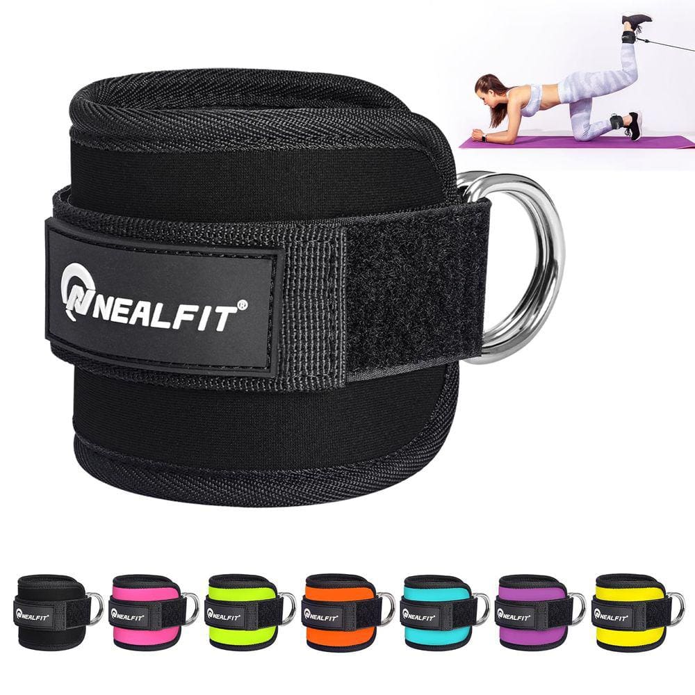 Alça de tornozelo NEALFIT para Cable Machine Gym Kickbacks preta