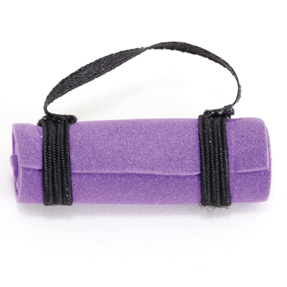 Tapete de ioga Dollhouse Miniature Purple Exercise Fitness 1:12