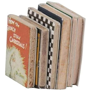 Modelo de livro de ornamentos em miniatura para casa de bonecas, escala 1:12 (6 unidades)