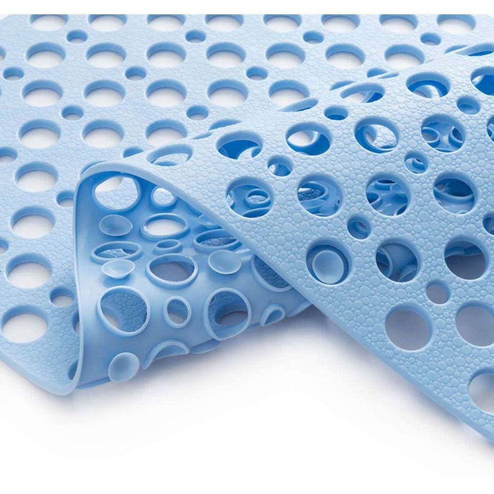 Tapete de banho Mantto Nonslip TPE extra macio para crianças azul 76x43cm