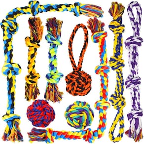 Conjunto de brinquedos Dog Rope Tough Chew para mastigadores agressivos Large Bre