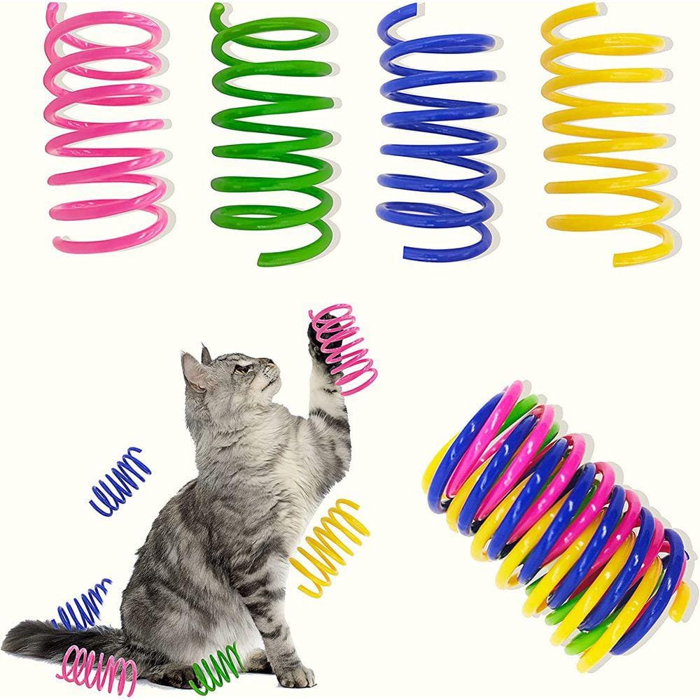 Cat Toys AGYM Colorful Plastic Spring, pacote com 30 unidades para gatos