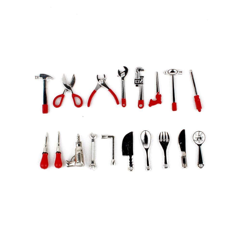 Conjunto de ferramentas NWFashion Miniature Home Repair 18 unidades para Dollhouse