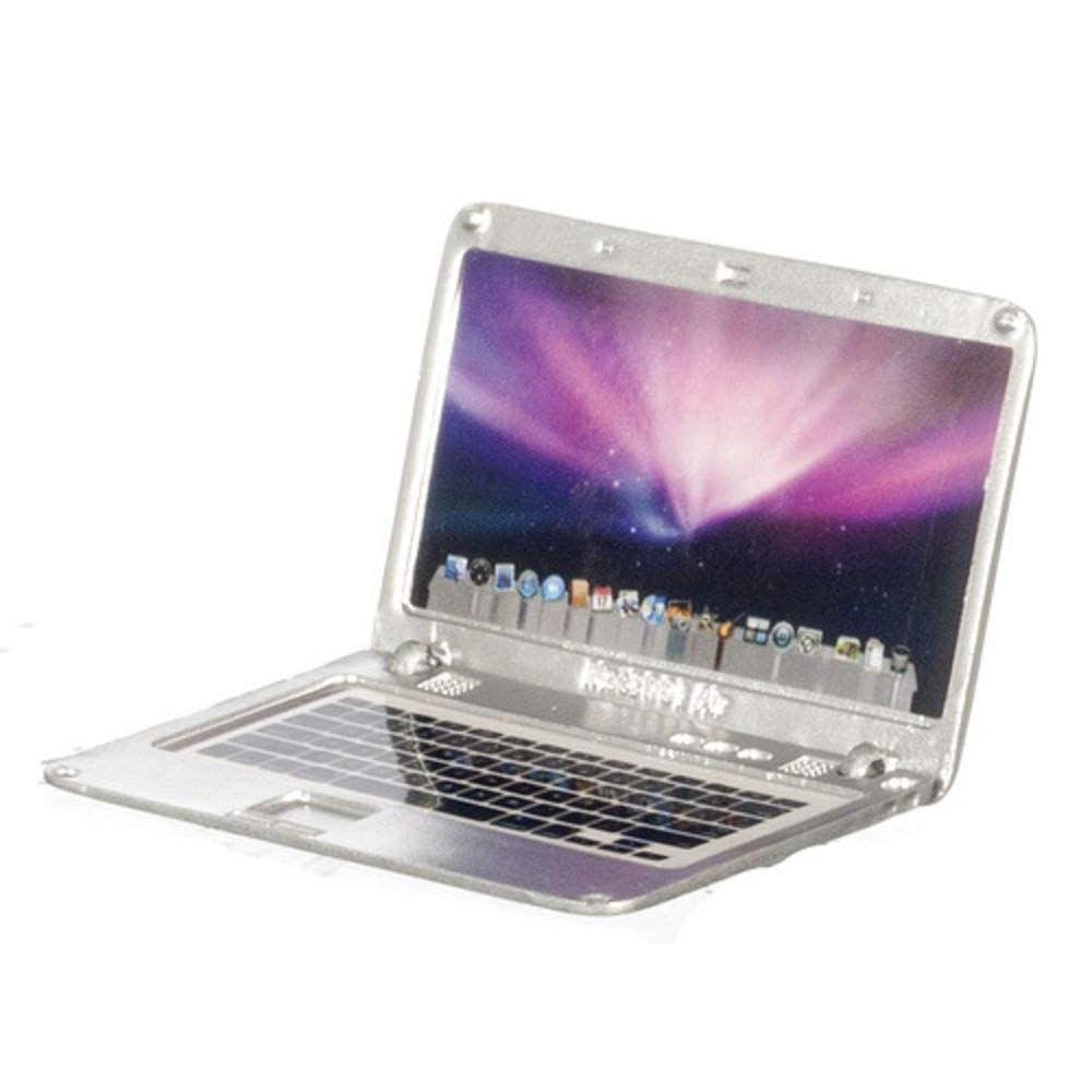 Miniaturas de laptop em miniatura Dollhouse World Silver Color