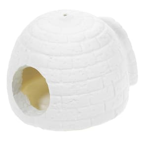 Simulação de brinquedos: Igloo Home Decor para raposa, estatueta de resina branca