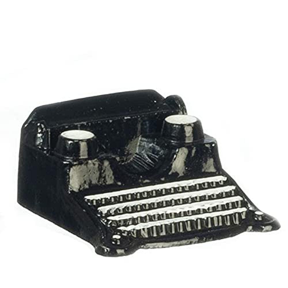 Máquina de escrever em miniatura Dolls House Melody Jane em preto e branco
