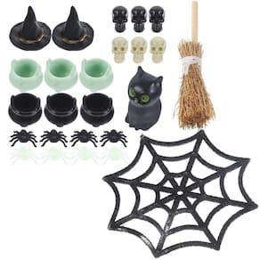 Conjunto de ornamentos em miniatura para Halloween, 25 unidades, IMIKEYA Spider Witch