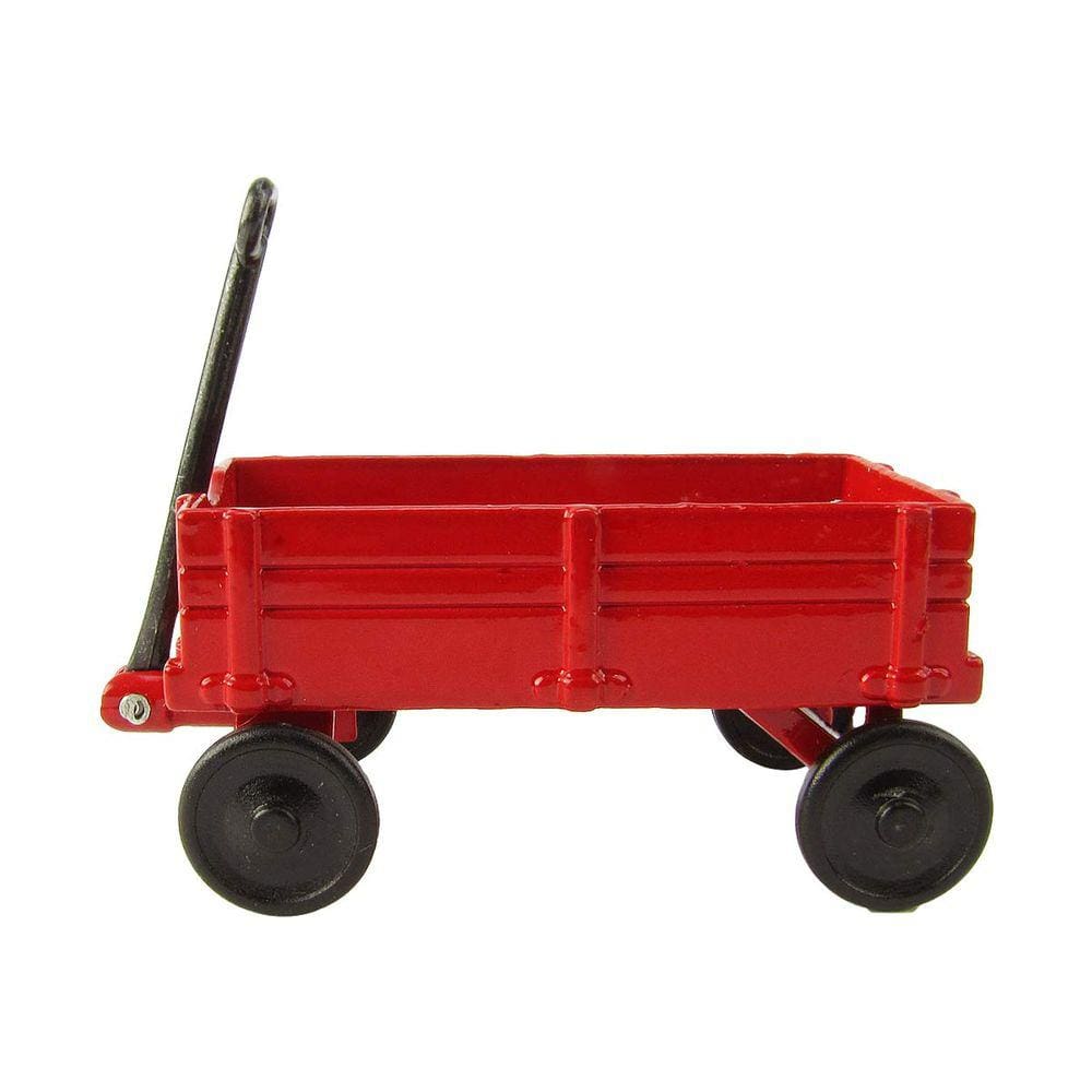 Acessório de casa de bonecas em miniatura Treasure Gurus Red Wagon 1:12