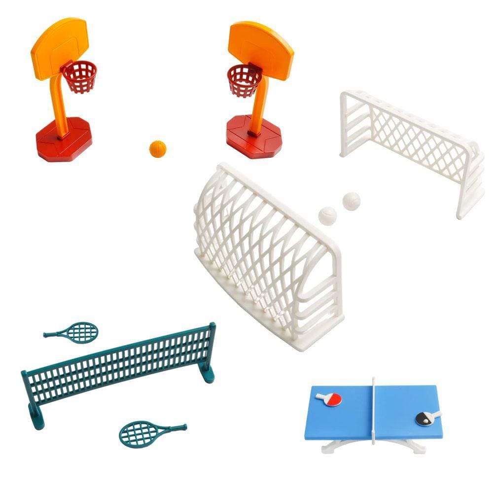 Conjunto de equipamentos esportivos em miniatura Mini House em escala 1/12