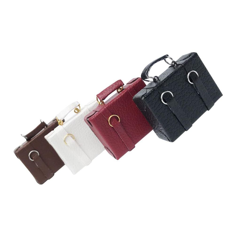Mala em miniatura, baú vintage, 4 peças, bolsas para Doll House De