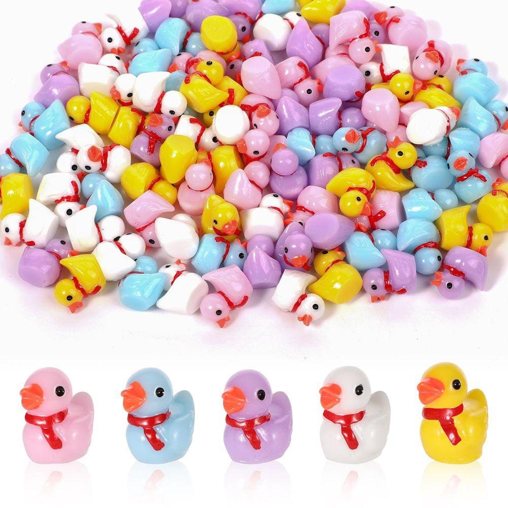 Mini Resin Ducks Decoration XIHIRCD 100 unidades com cachecol