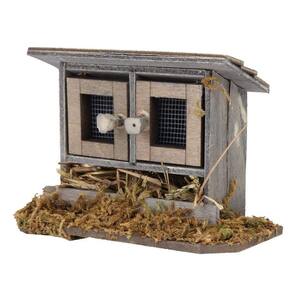Casa de bonecas em miniatura 1/12 Dollhouse Chicken Coop Weiyirot