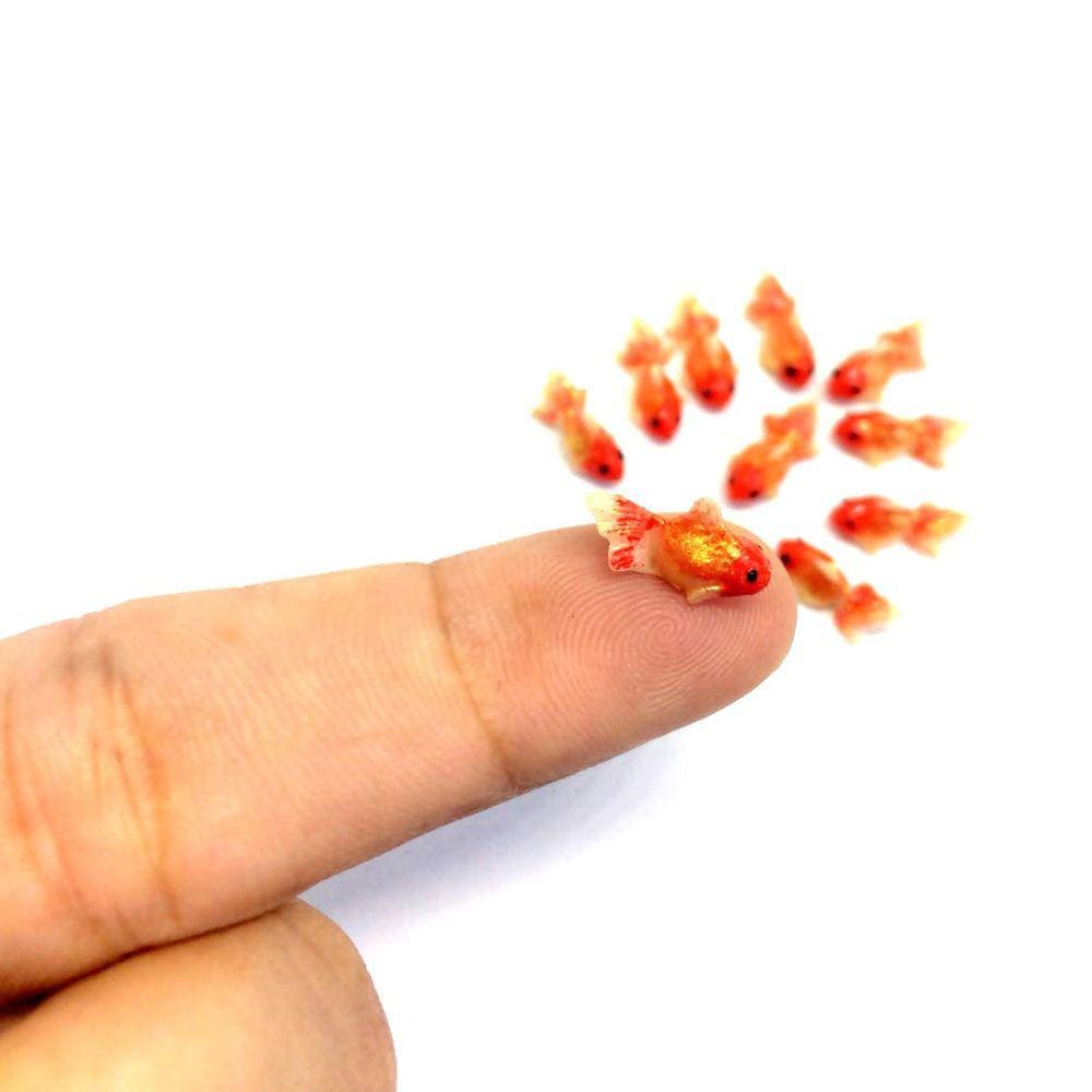 Acessórios em miniatura para peixes dourados artificiais DIY em escala 1:12