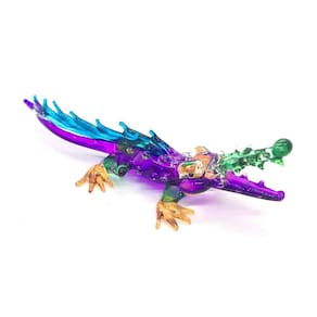 Arte em miniatura em vidro Crocodile Hand Blown Rainforest Collecti
