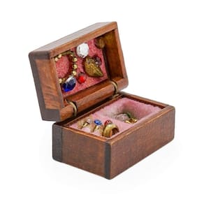Caixa de joias em miniatura Dollhouse Decoration Odoria 1/12