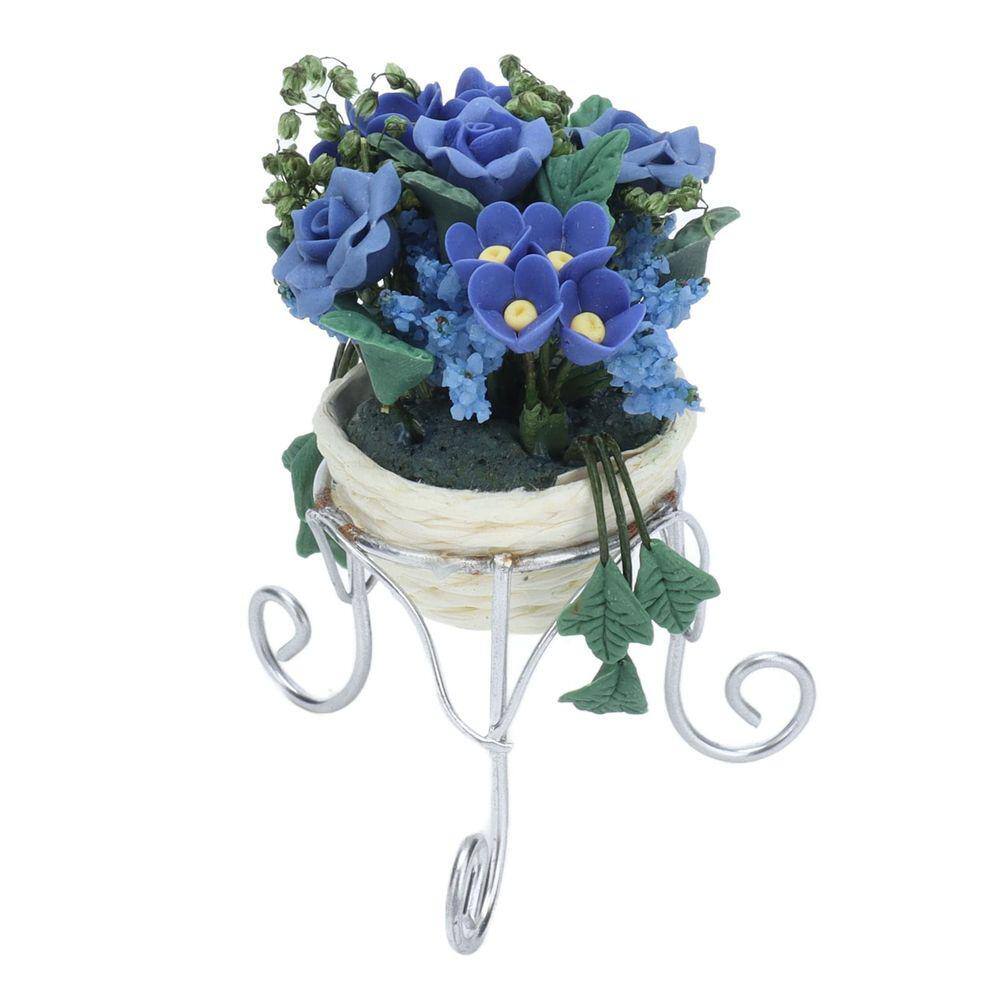Exterior requintado de flores em miniatura Tnfeeon para casa de bonecas