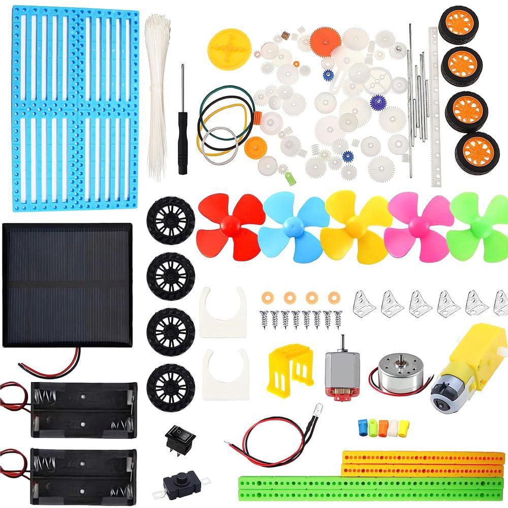 Kit de motor de circuito elétrico Burnur com painel solar para crianças