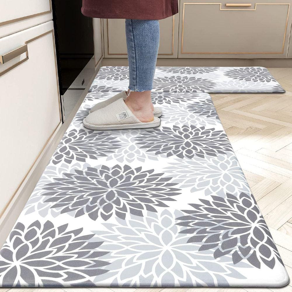 Conjunto de tapetes de cozinha HEBE Anti Fatigue, 2 peças, antiderrapantes, impermeáveis