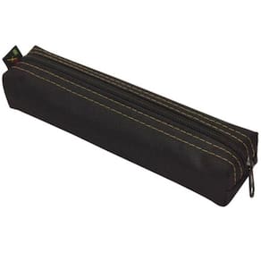 Estojo Escolar Médio Preto Nylon Reforçado 1 Zíper Reflex