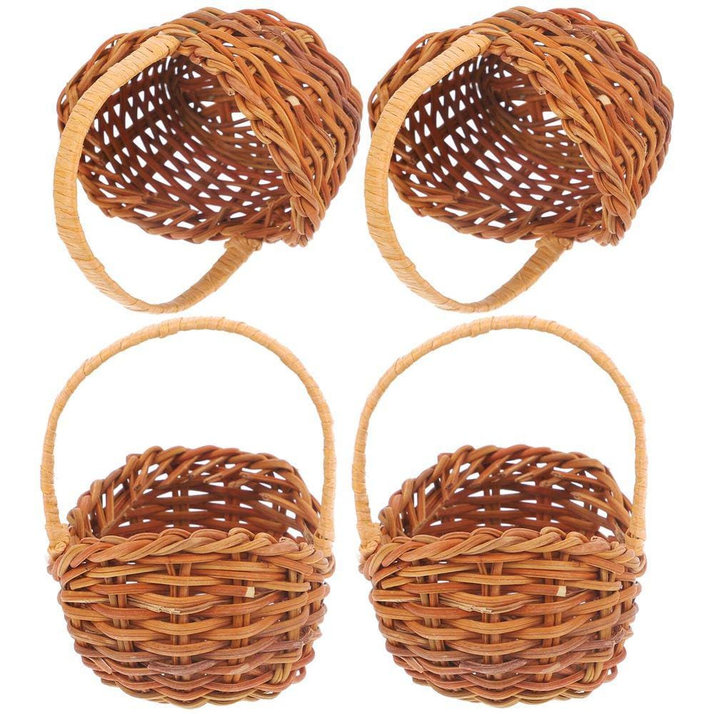 Mini cesta de tecido, cesta de bonecas, 4 peças para acessórios de artesanato