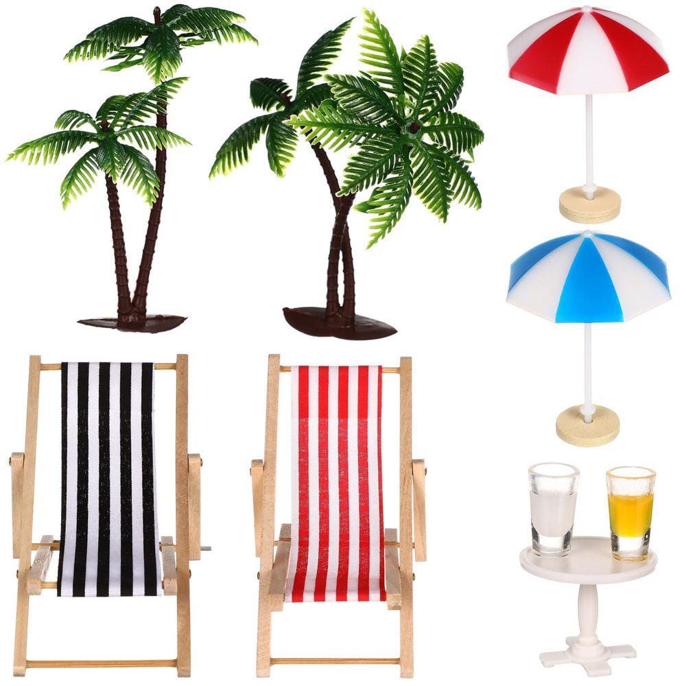 Conjunto de praia em miniatura Micro Landscape Dollhouse