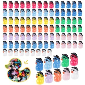 Mini Resin Cowboy Ducks lasuroa com óculos de sol, 100 unidades (10 cores)