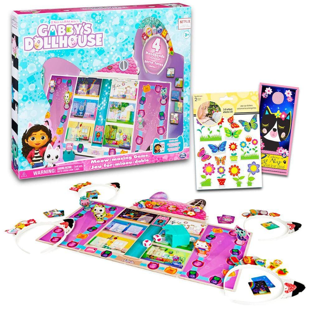 Jogo de Tabuleiro Beach Kids Gabby`s Dollhouse Mewo-Mazing +3y