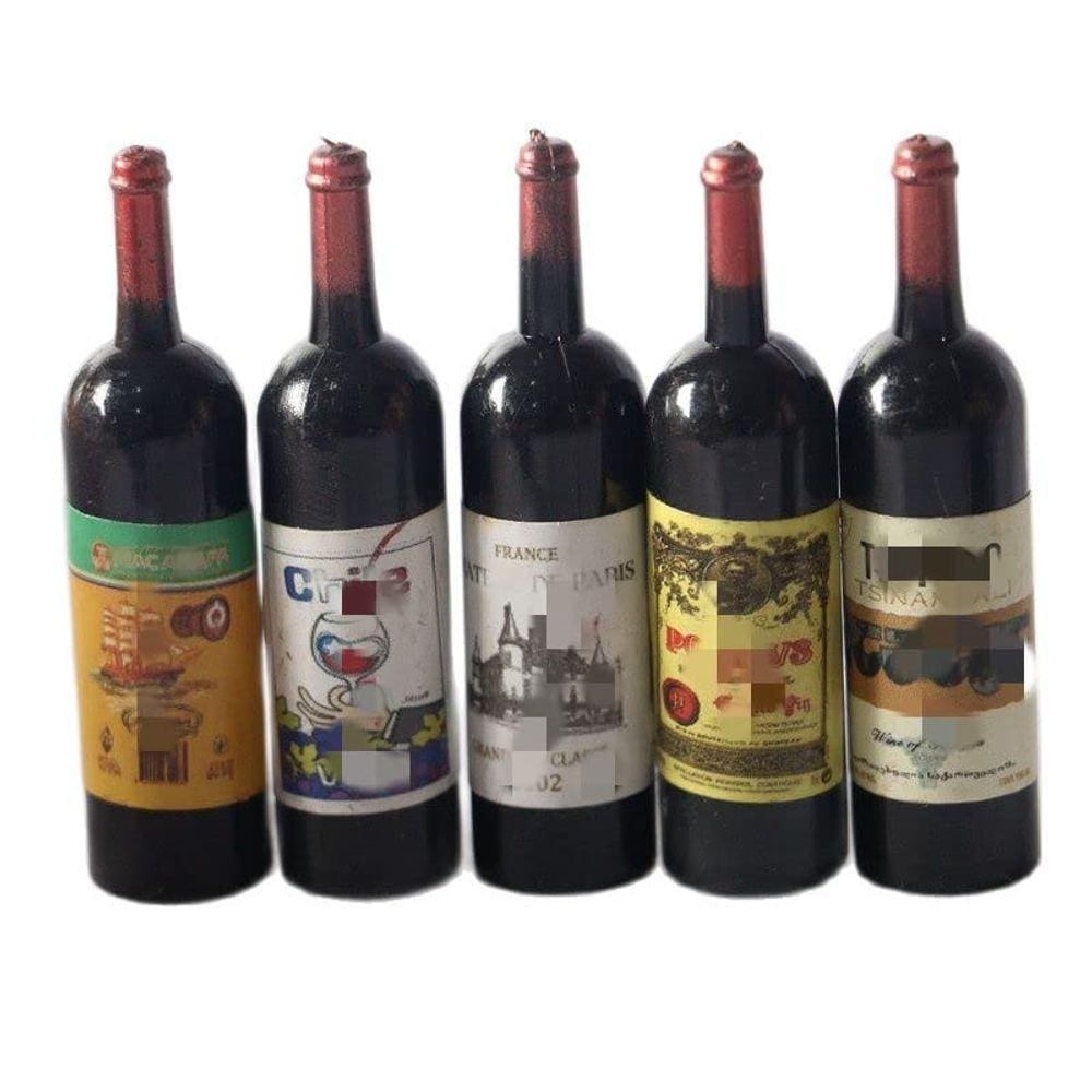 Acessórios de decoração de casa de bonecas SXFSE Mini Red Wine 1:12