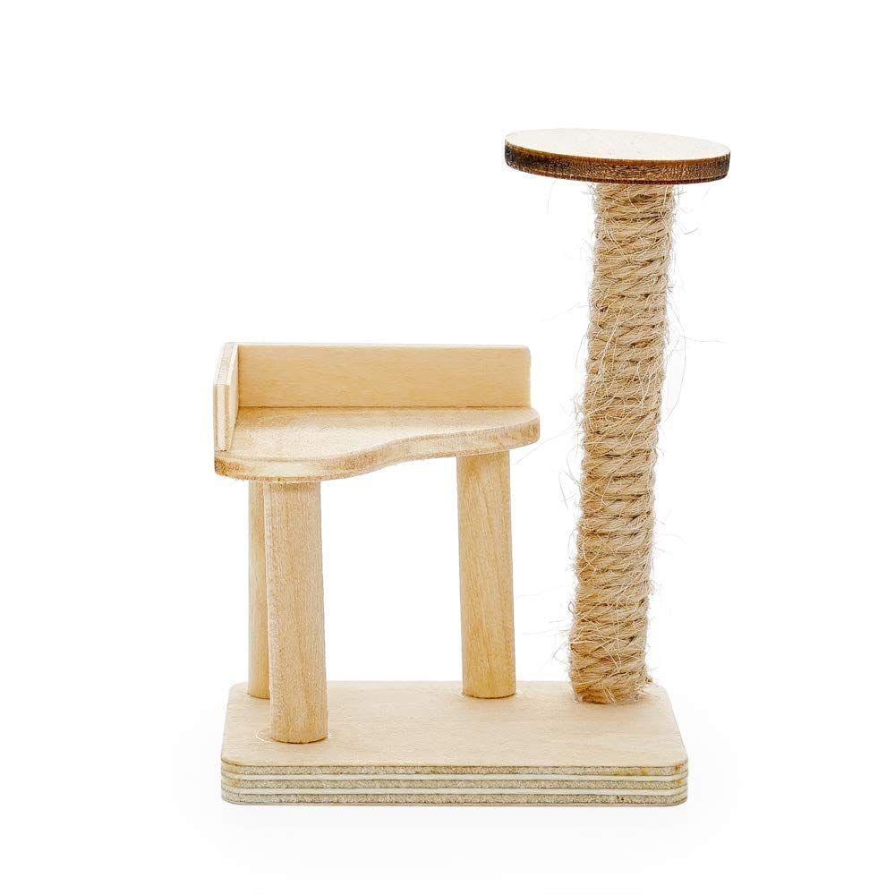 Decoração de casa de bonecas em miniatura Cat Tree Odoria em escala 1/12