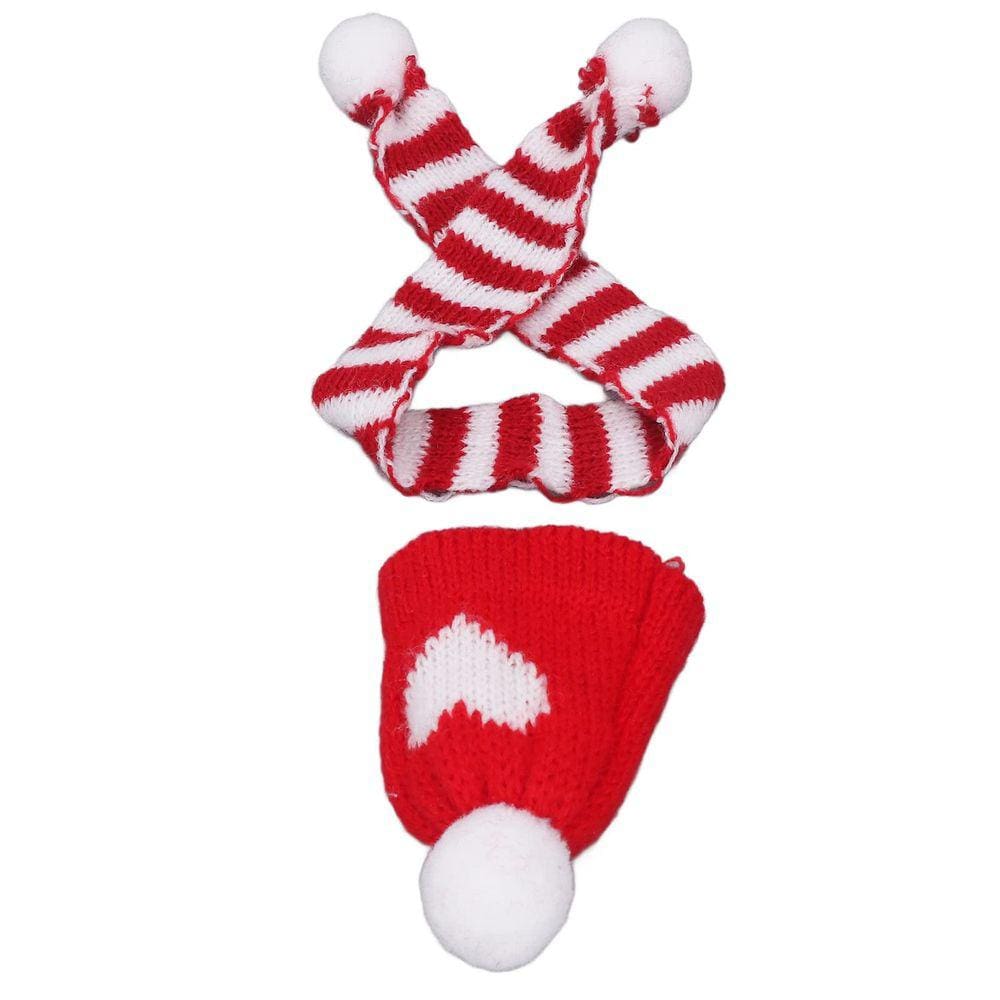 Lenço de chapéu em miniatura Keenso Wool tricotado para casa de bonecas 1/12