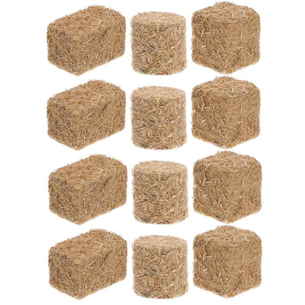 Fardos decorativos de palha de feno TOYANDONA Mini Hay Bale 12 unidades