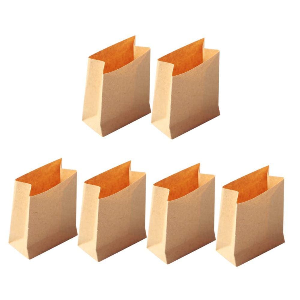 Saco de papel em miniatura SAFIGLE Dollhouse Kraft Paper 6 unidades