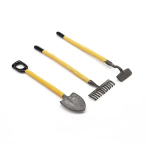 Ferramentas agrícolas em miniatura Odoria Shovel Rake and Hoe, escala 1/12