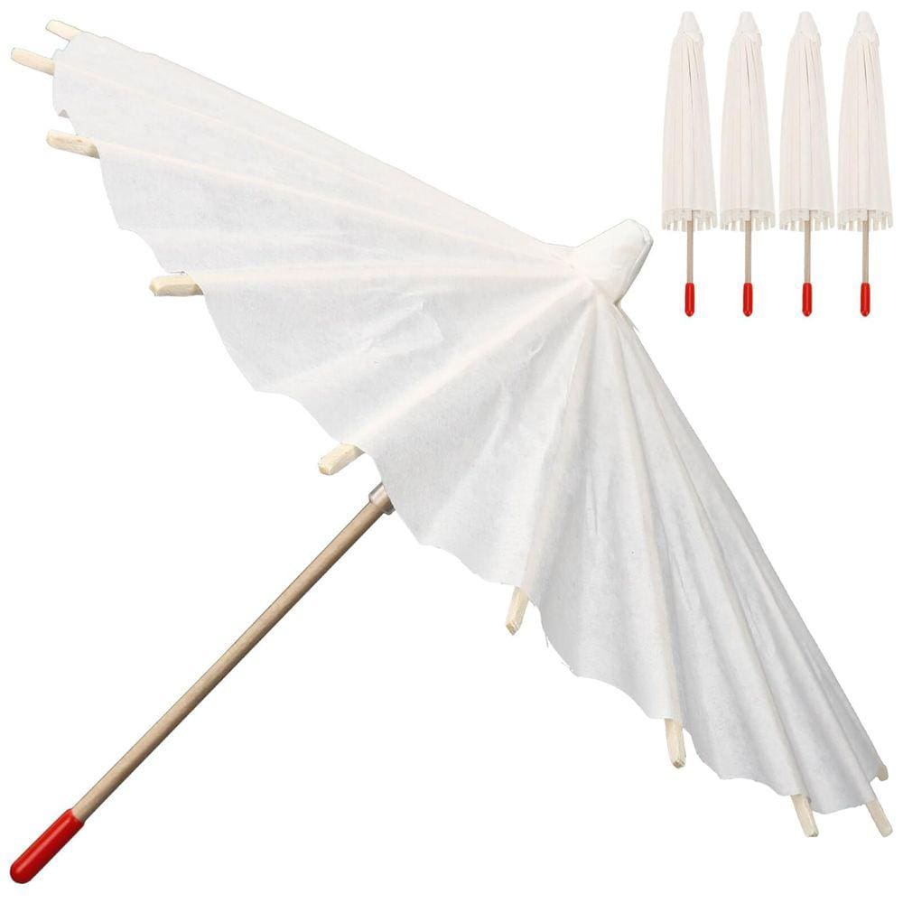 Mini guarda-chuva Alipis Parasol Doll White DIY Craft 5 unidades