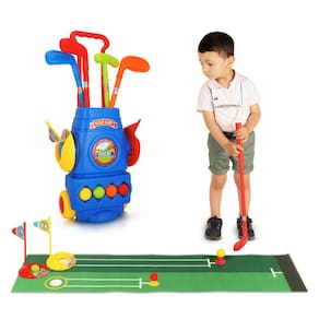 Conjunto de golfe para crianças Fisk Toys Toddler com 6 bolas, 4 tacos, 2 bandeiras, 2