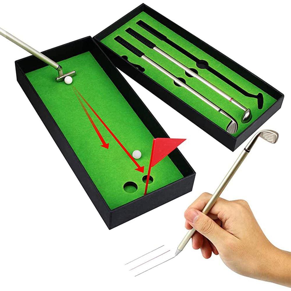 Conjunto de minigolfe Conjunto de canetas de golfe com Putting Green para mesa de escritório
