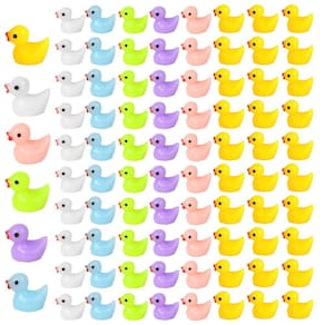 Mini bonecos de pato de resina KIMOBER 150PCS para decoração de jardim