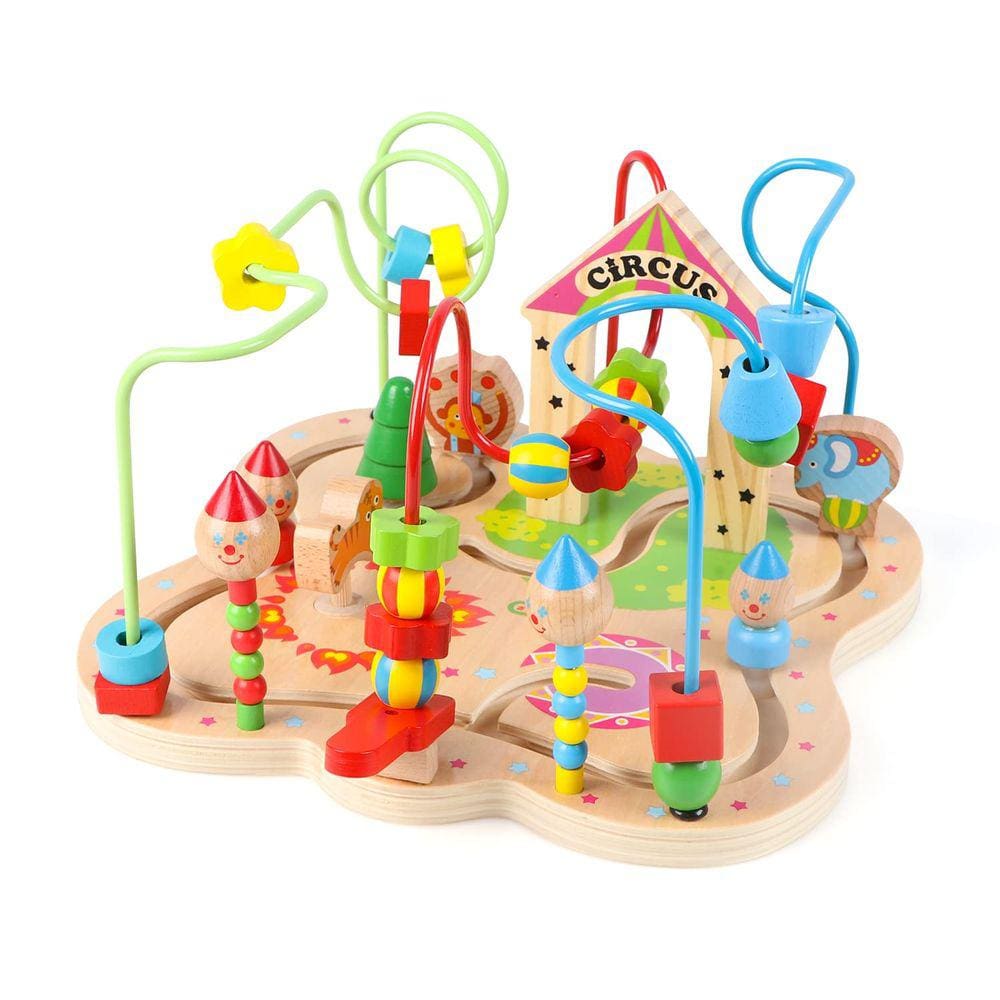 Brinquedo Bead Maze Joqutoys First para crianças de 1 a 3 anos com madeira